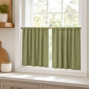 Christmas Olive Green Cafe Curtains Drapes Chevrons - 