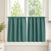 Christmas Olive Green Cafe Curtains Drapes Chevrons - 