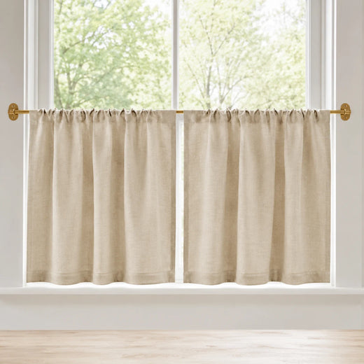 Christmas Red Cafe Curtains Sedge - #7084-1 Flax browser generated product photo