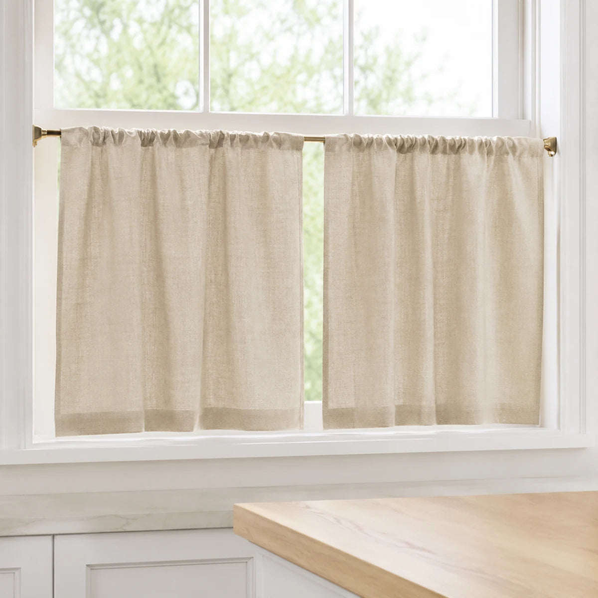 Christmas Red Cafe Curtains Sedge - #7084-10 Tapioca browser generated product photo