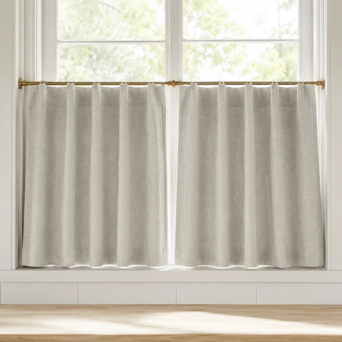 Christmas Red Cafe Curtains Sedge - #7084-11 Silver Birch browser generated product photo