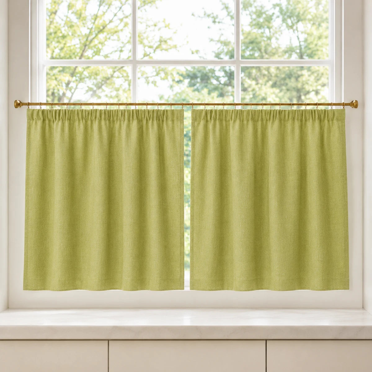 Christmas Red Cafe Curtains Sedge - #7084-22 Forest browser generated product photo