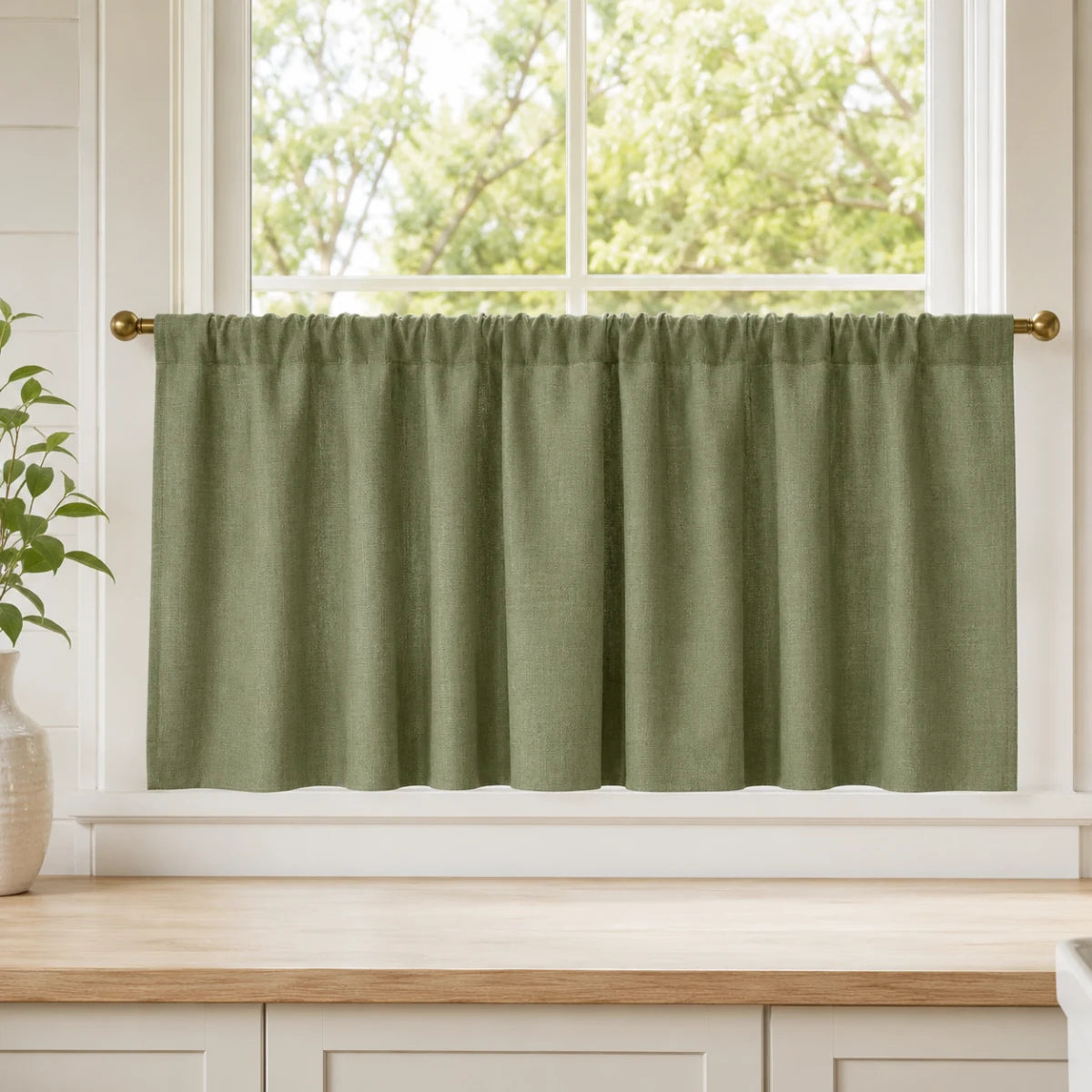 Christmas Red Cafe Curtains Sedge - #7084-23 Slate Blue browser generated product photo