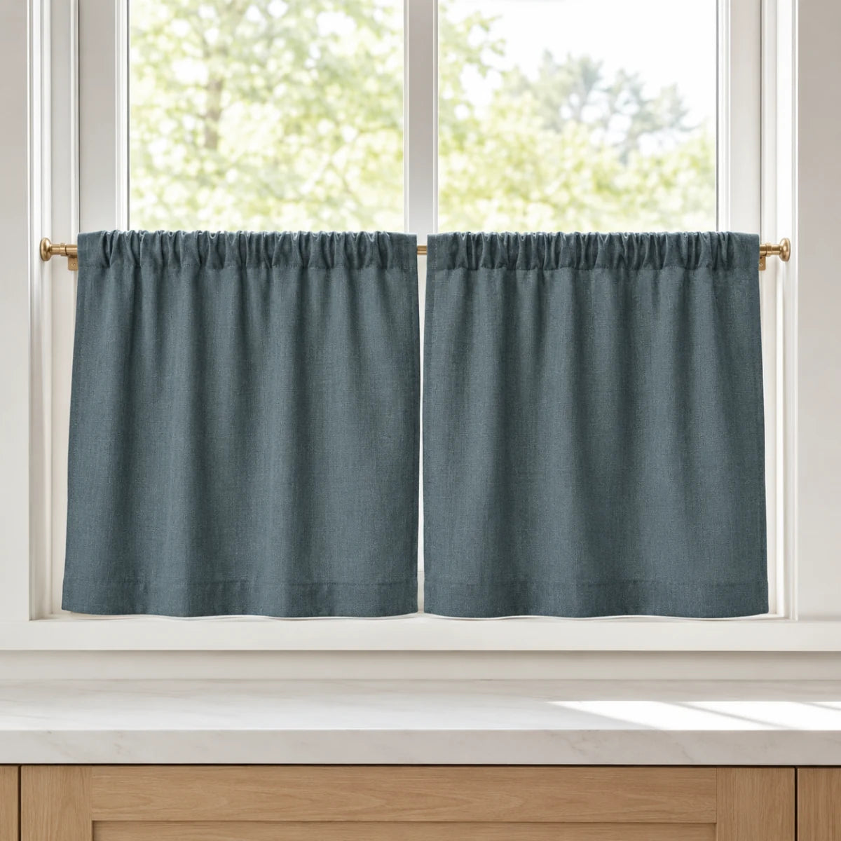 Christmas Red Cafe Curtains Sedge - #7084-32 Sea Port browser generated product photo