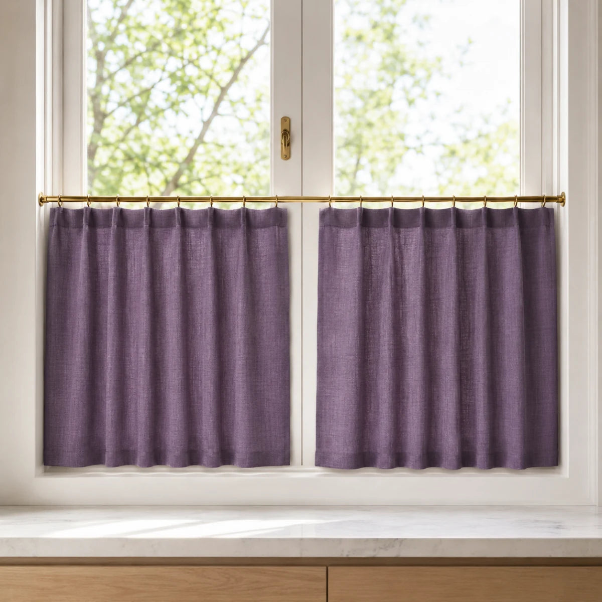 Christmas Red Cafe Curtains Sedge - #7084-38 Purple browser generated product photo