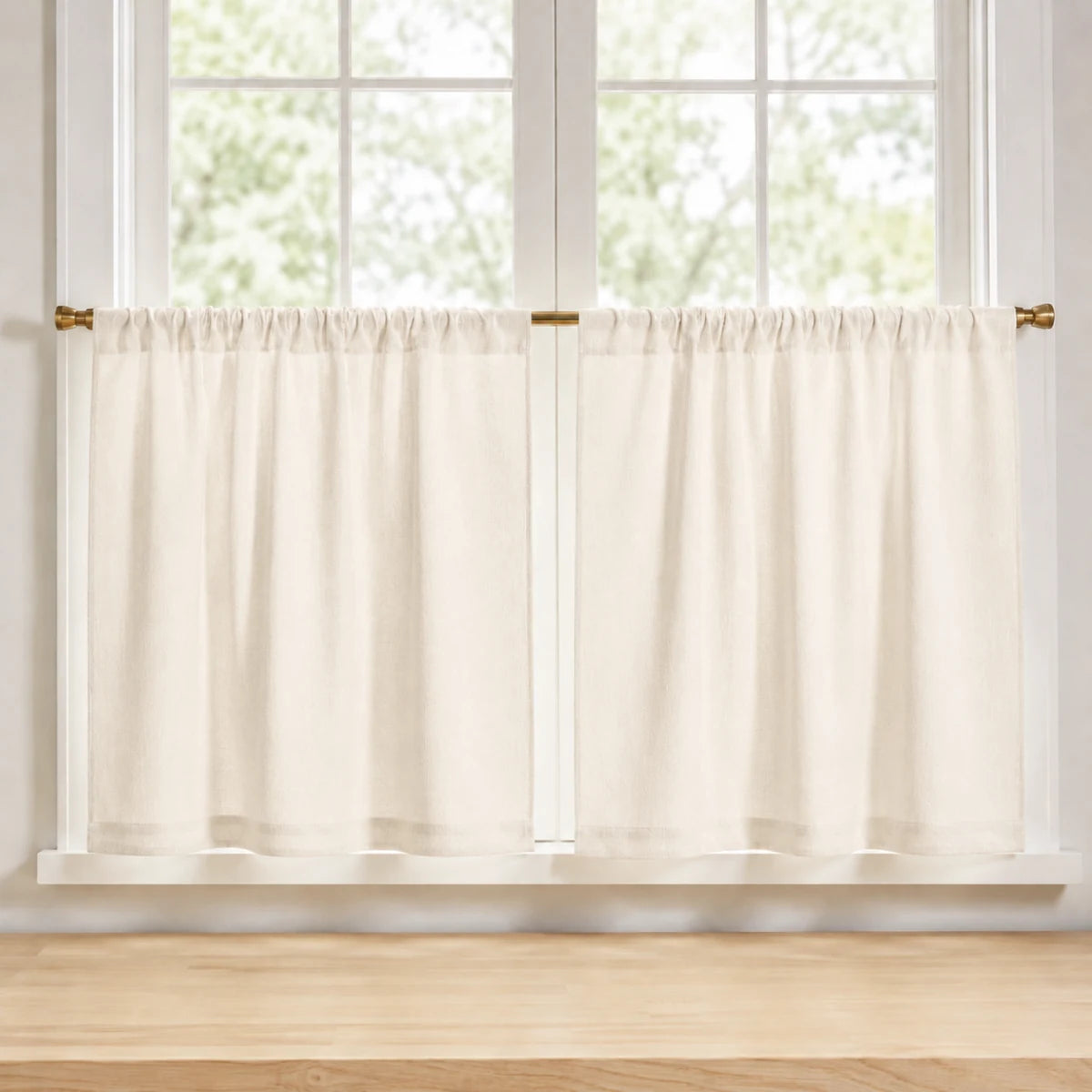 Christmas Red Cafe Curtains Sedge - #7084-7 Gardenia browser generated product photo
