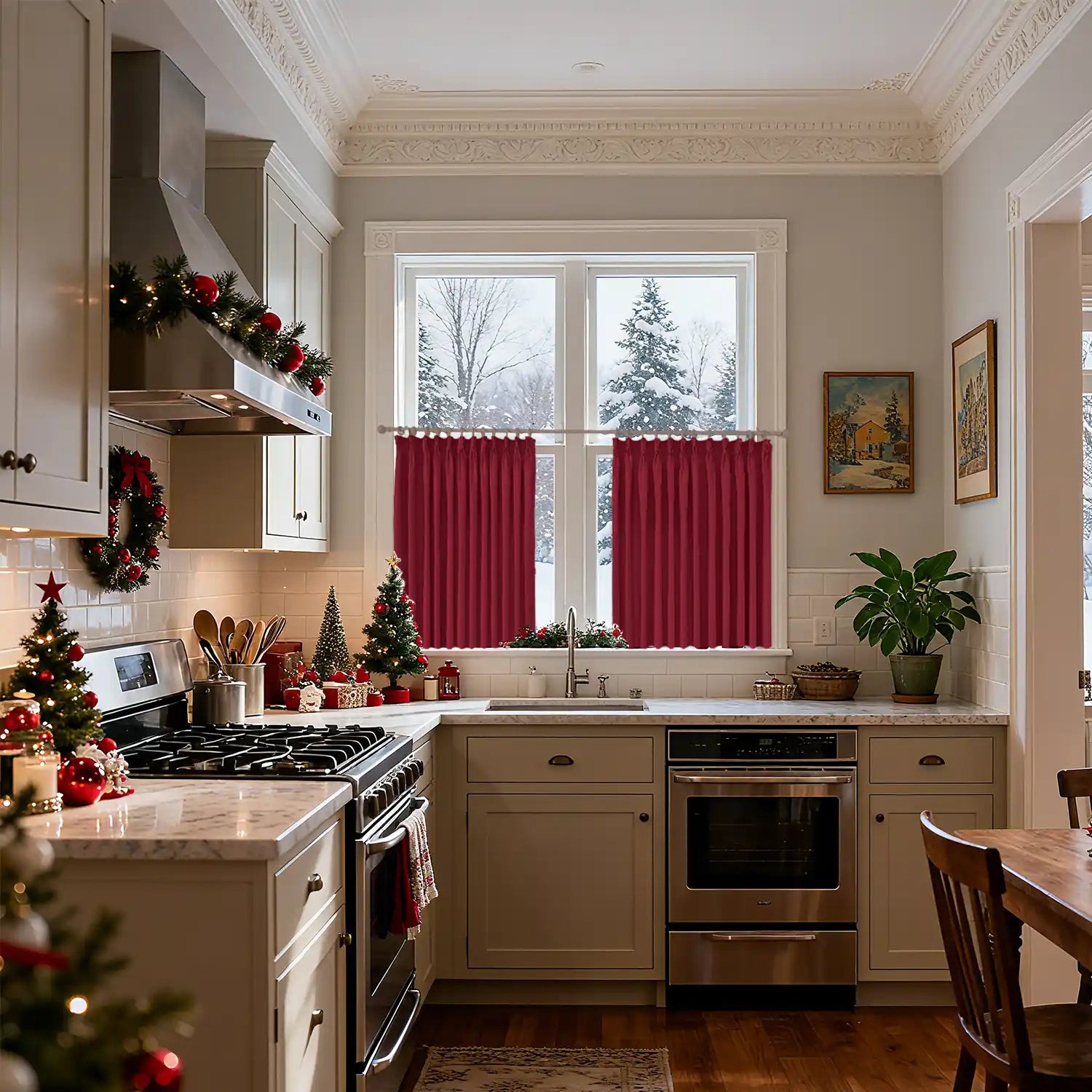 christmas curtains red