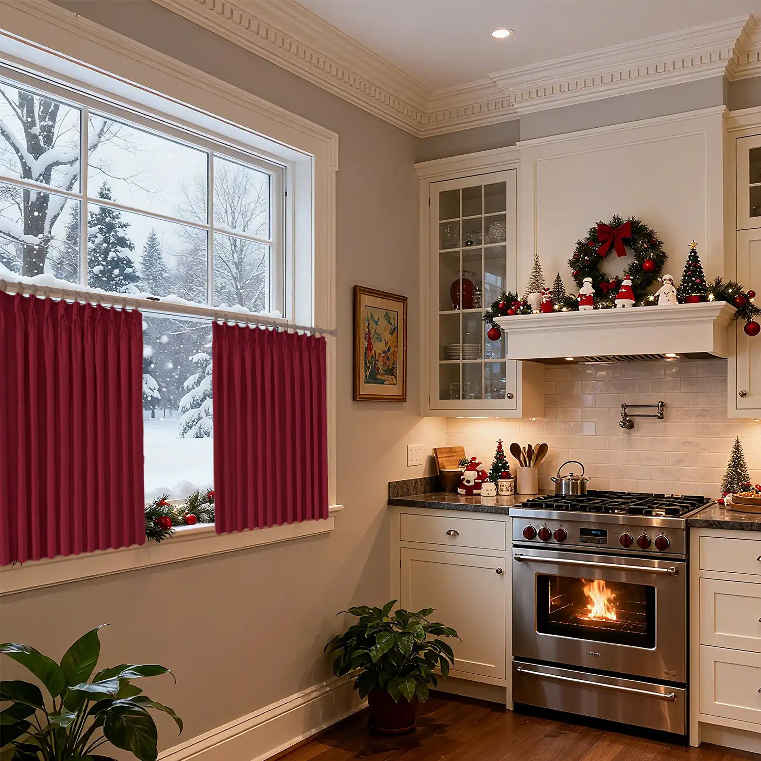curtain decoration for christmas