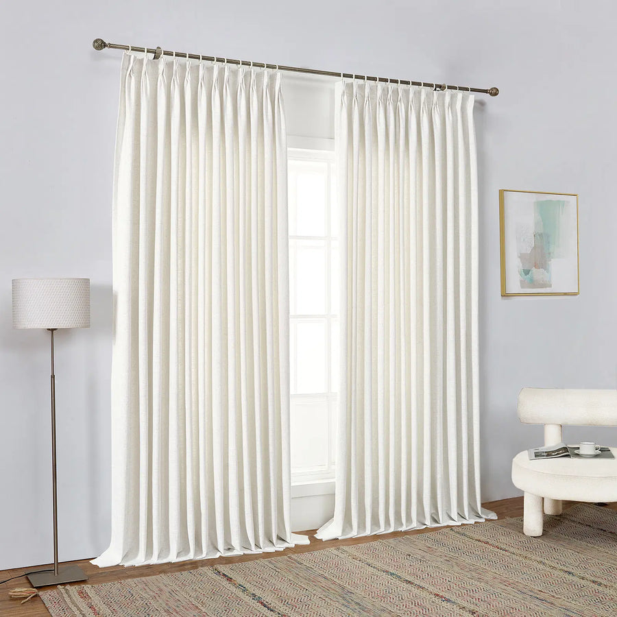 Linen Ready Made Privacy Curtains Pinch Pleat Unlined sedona