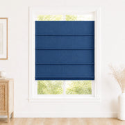 Jenna Linen Roman Shades & Blinds product color Deep Blue (