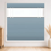 Custom Bedroom Top Down Bottom Up Roman Shade color option Smoke Blue (