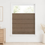 Jenna Linen Roman Shades & Blinds product color Walnut (