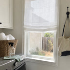 Custom Light Filtering Roman Shade in a real California family home by Fredesigner