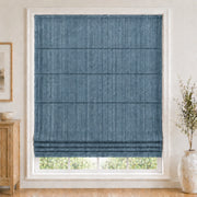Custom Light Filtering Roman Shade color option Aegean Blue (