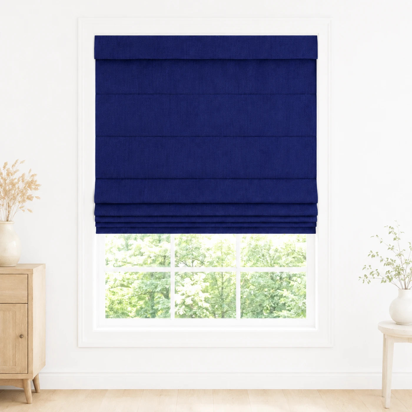 Custom Light Filtering Roman Shade color option Aegean Blue (#1908-35) by Fredesigner