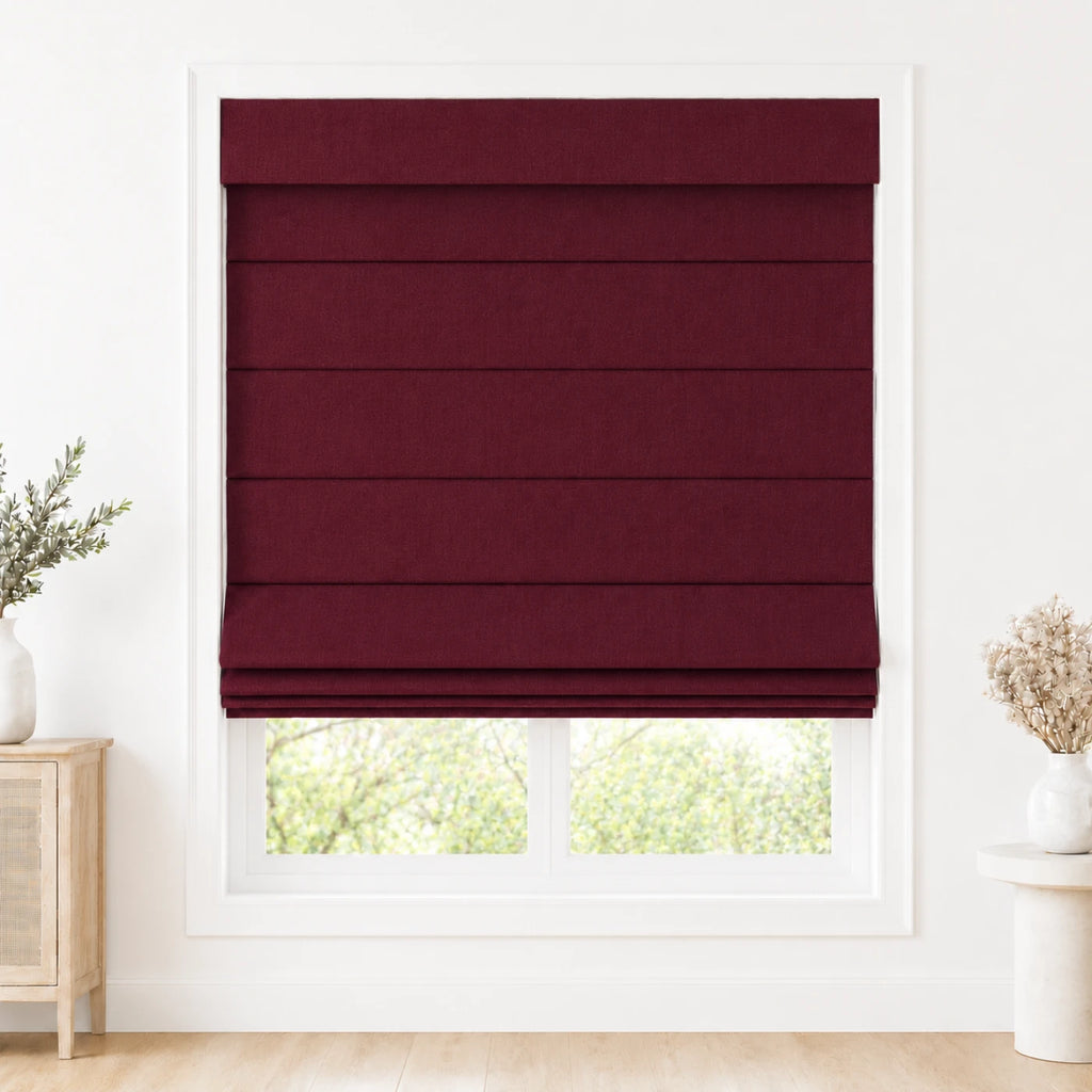 Custom Light Filtering Roman Shade color option Burgundy Red (#1908-22) by Fredesigner