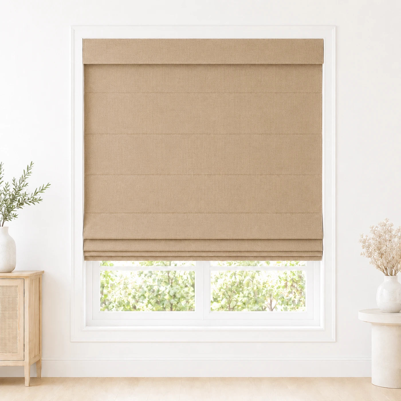 Custom Light Filtering Roman Shade color option Burlywood Birch (#1908-5) by Fredesigner