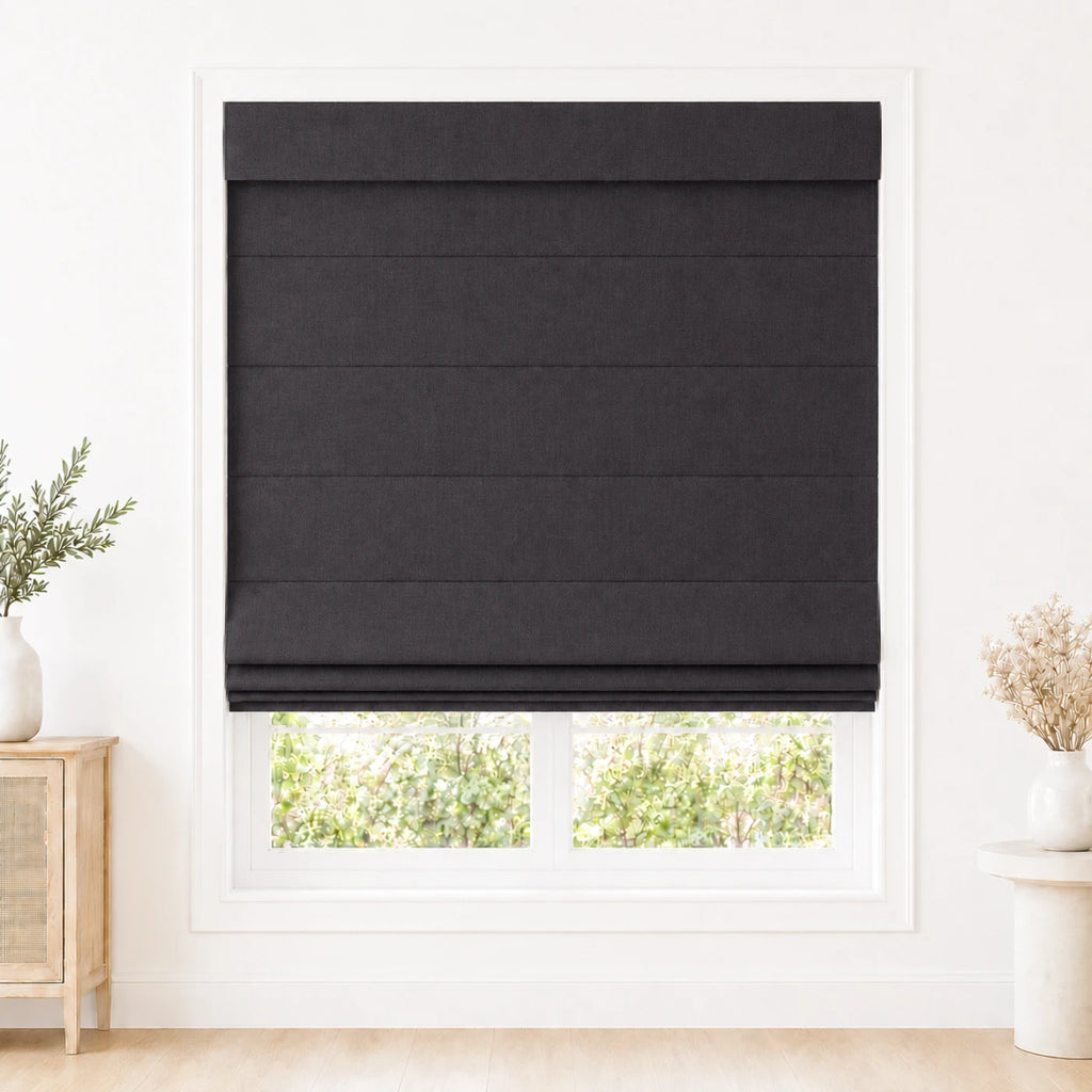 Custom Light Filtering Roman Shade color option Carbon Grey (#1908-16) by Fredesigner