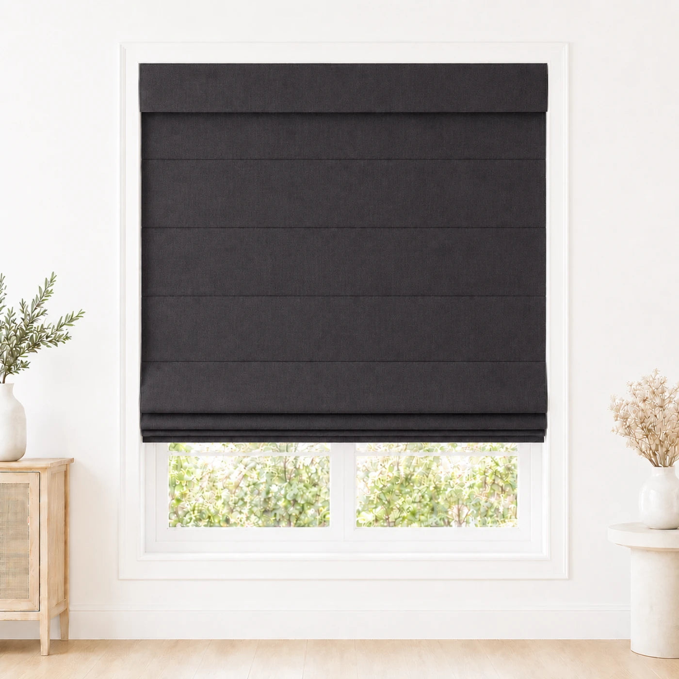 Custom Light Filtering Roman Shade color option Carbon Grey (#1908-16) by Fredesigner