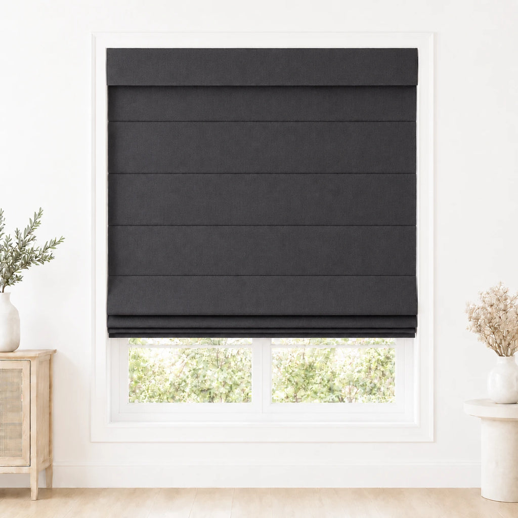 Custom Light Filtering Roman Shade color option Dark Grey (#1908-17) by Fredesigner
