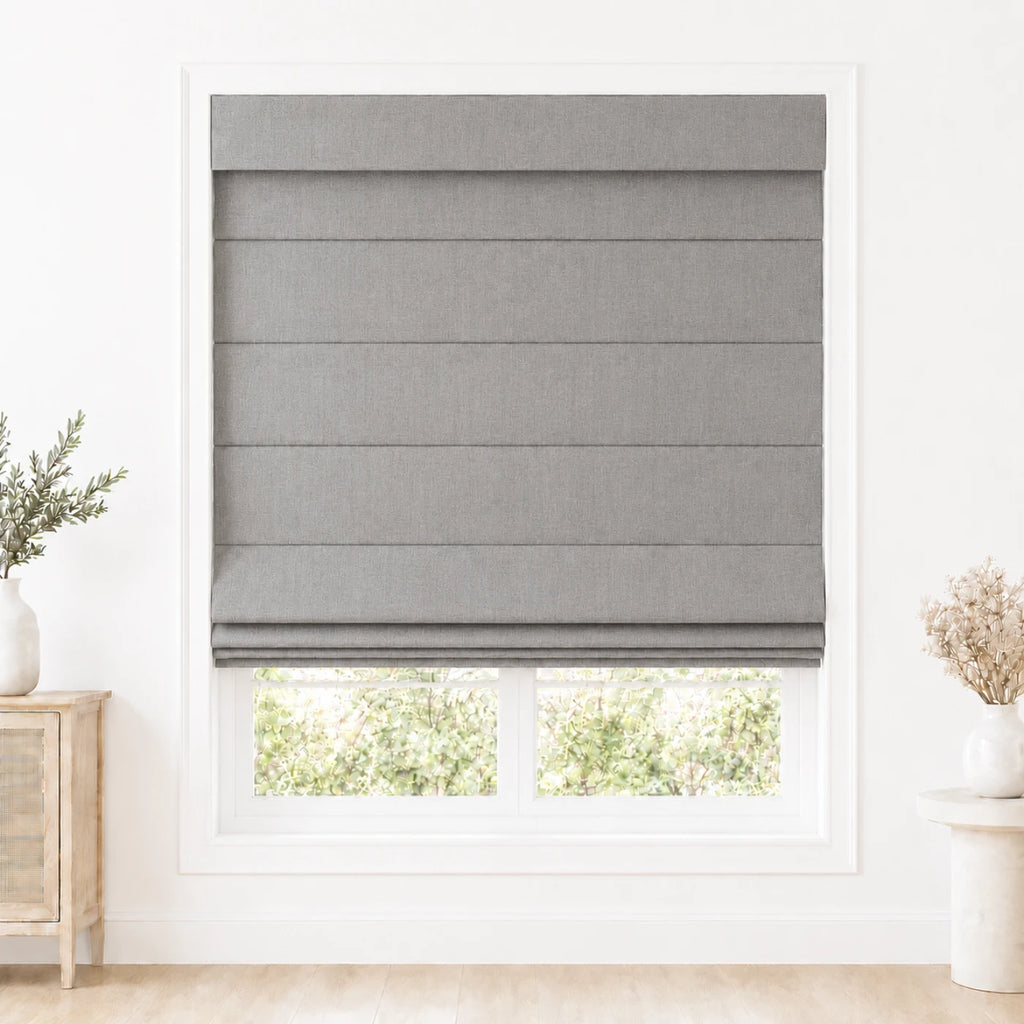 Custom Light Filtering Roman Shade color option Fog (#1908-18) by Fredesigner
