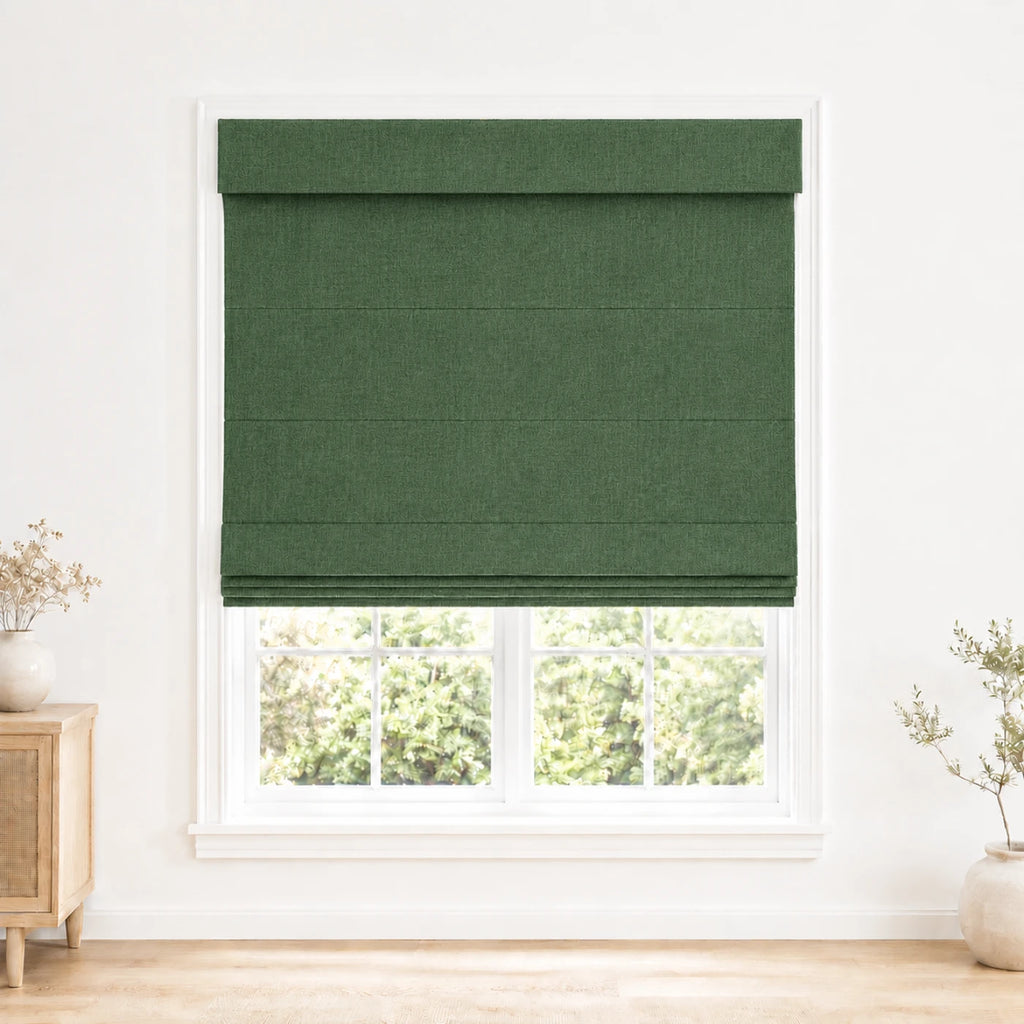 Custom Light Filtering Roman Shade color option Green (#1908-30) by Fredesigner