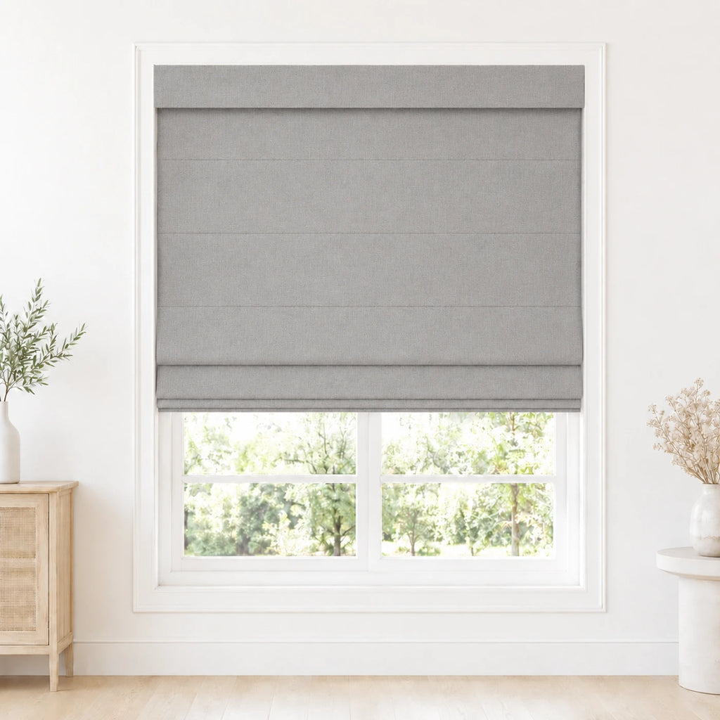Custom Light Filtering Roman Shade color option Grey (#1908-11) by Fredesigner