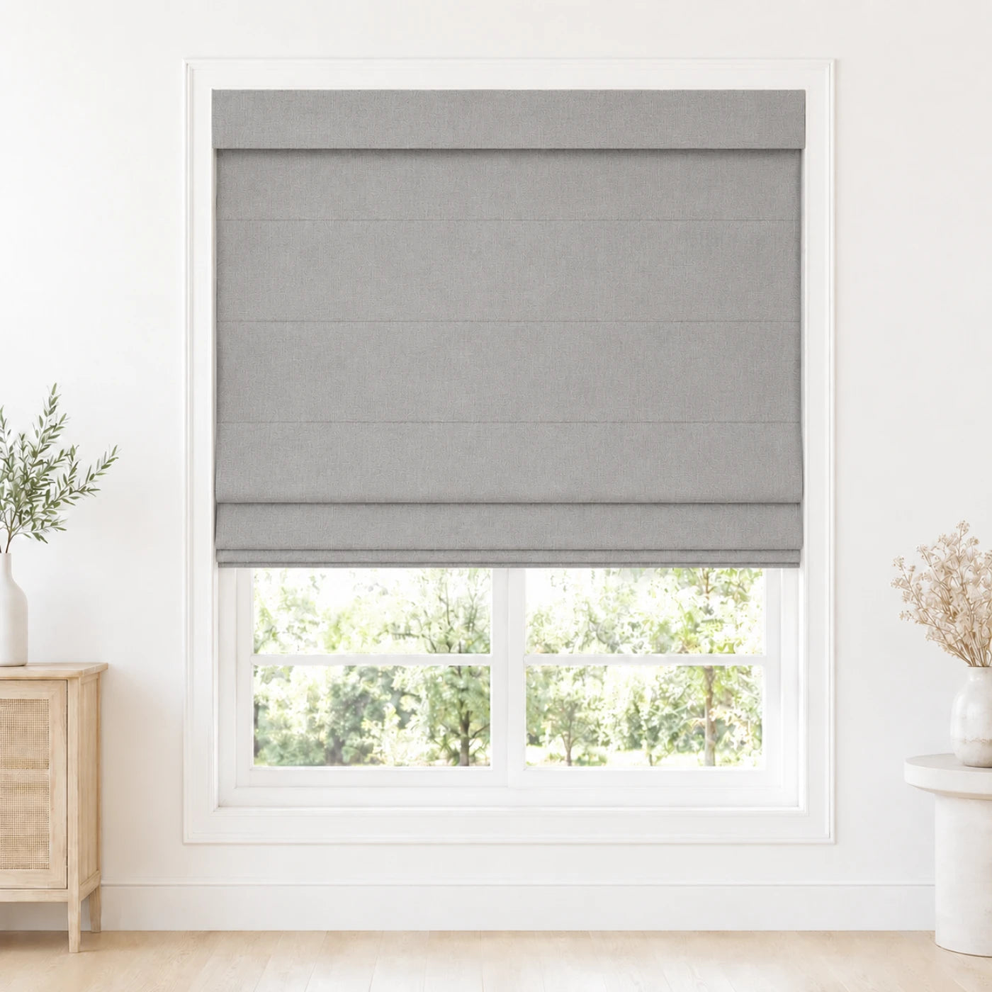 Custom Light Filtering Roman Shade color option Grey (#1908-11) by Fredesigner