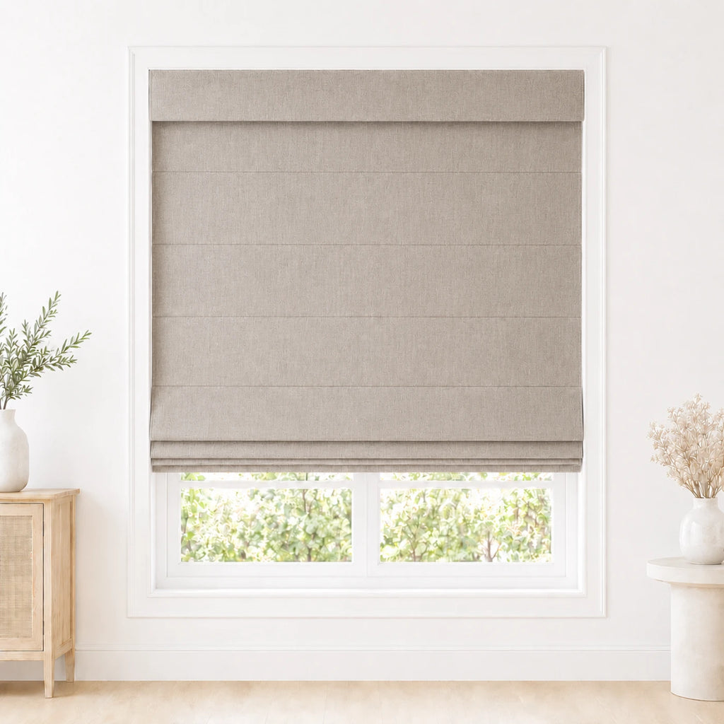 Custom Light Filtering Roman Shade color option Grey Beige (#1908-6) by Fredesigner