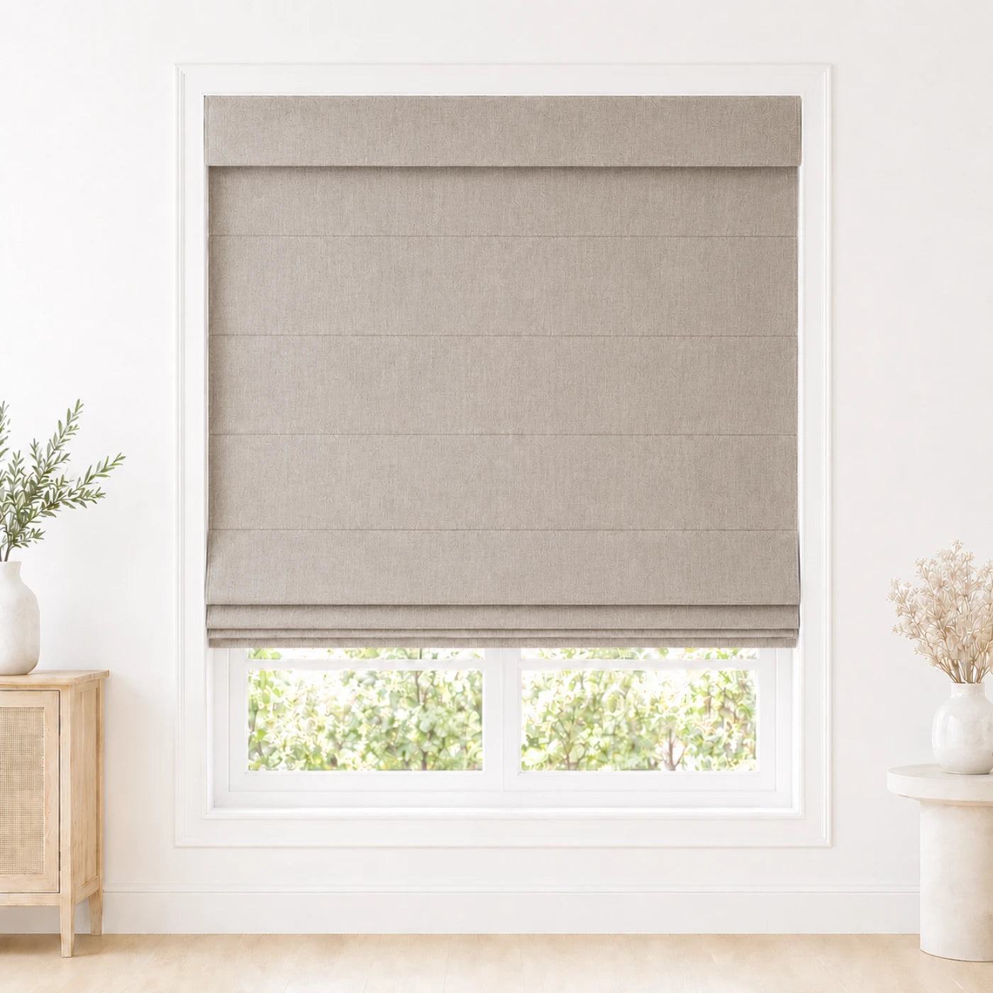 Custom Light Filtering Roman Shade color option Grey Beige (#1908-6) by Fredesigner