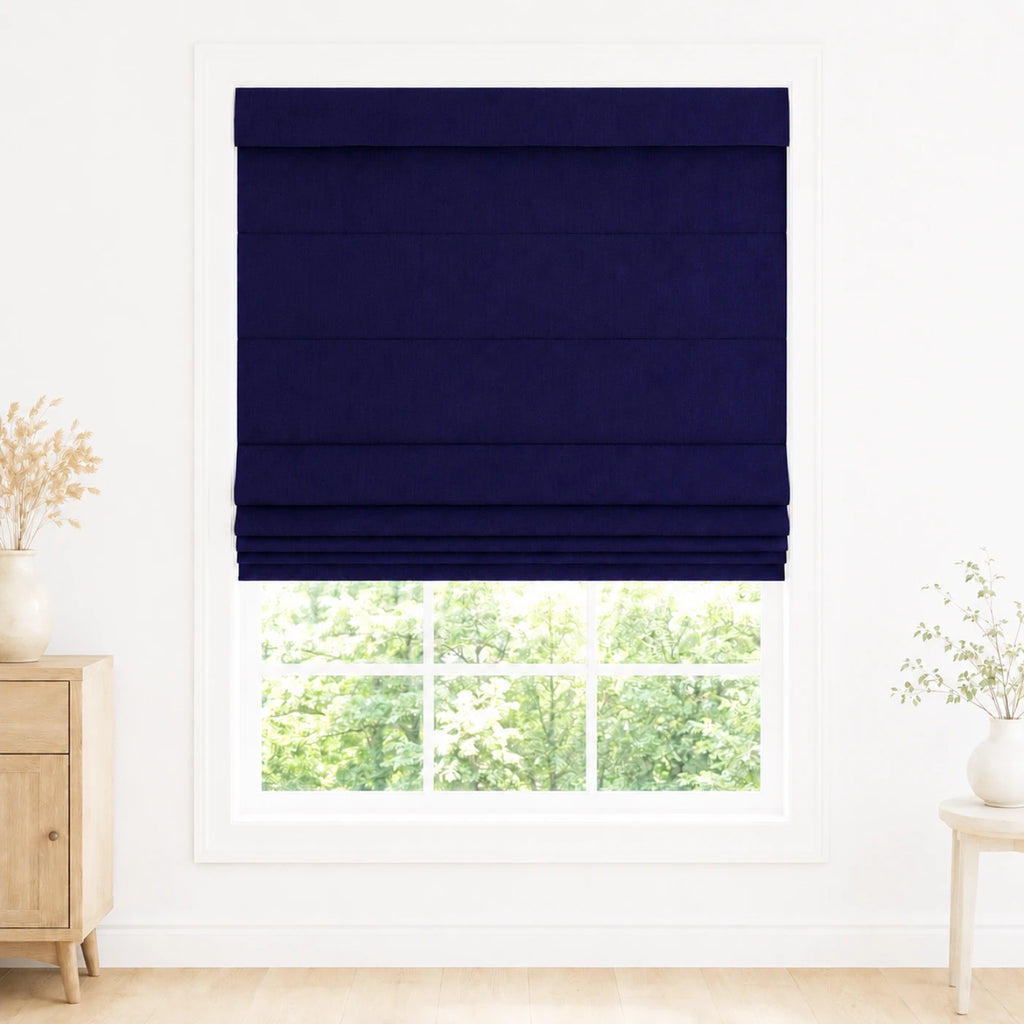 Custom Light Filtering Roman Shade color option Navy Blue (#1908-36) by Fredesigner