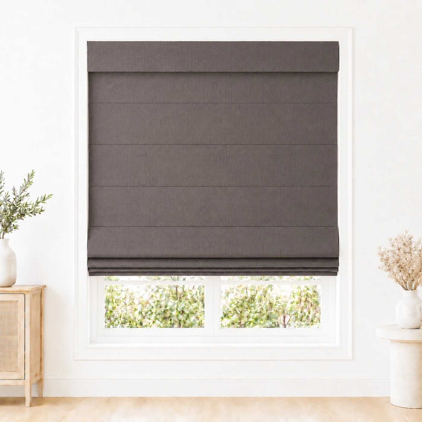 Custom Light Filtering Roman Shade color option Oak Dim Gray (#1908-10) by Fredesigner