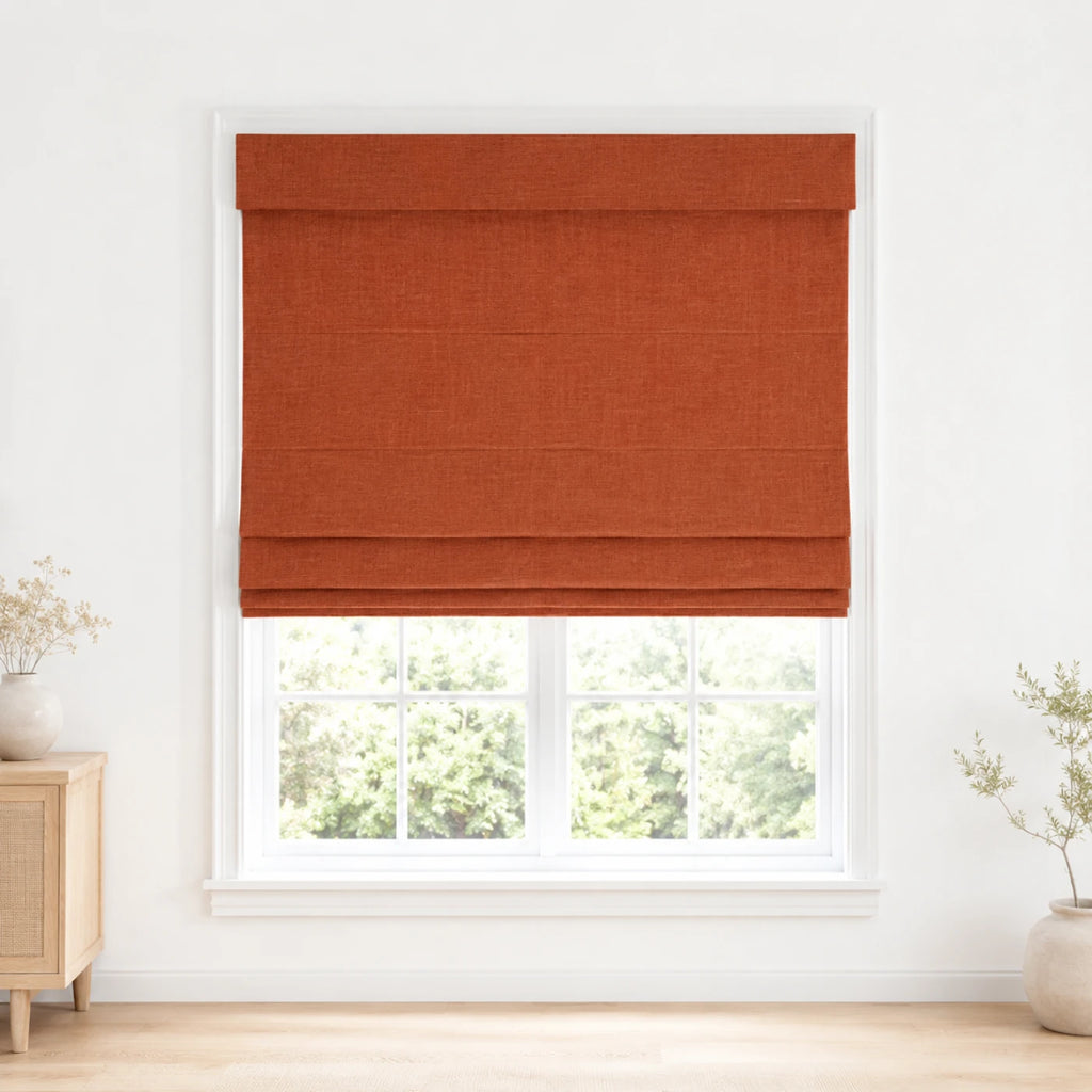 Custom Light Filtering Roman Shade color option Orange Copper (#1908-26) by Fredesigner