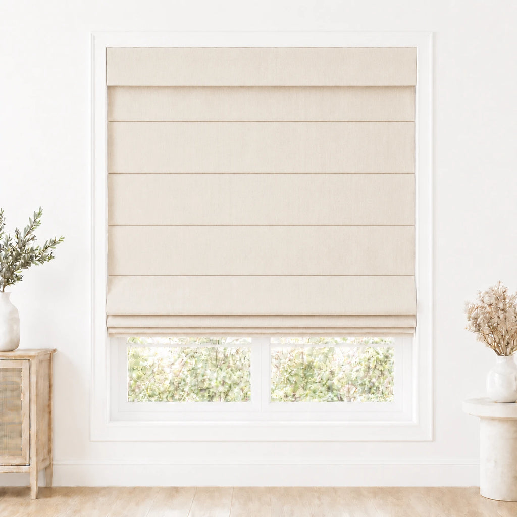 Custom Light Filtering Roman Shade color option Parchment (#1908-20) by Fredesigner