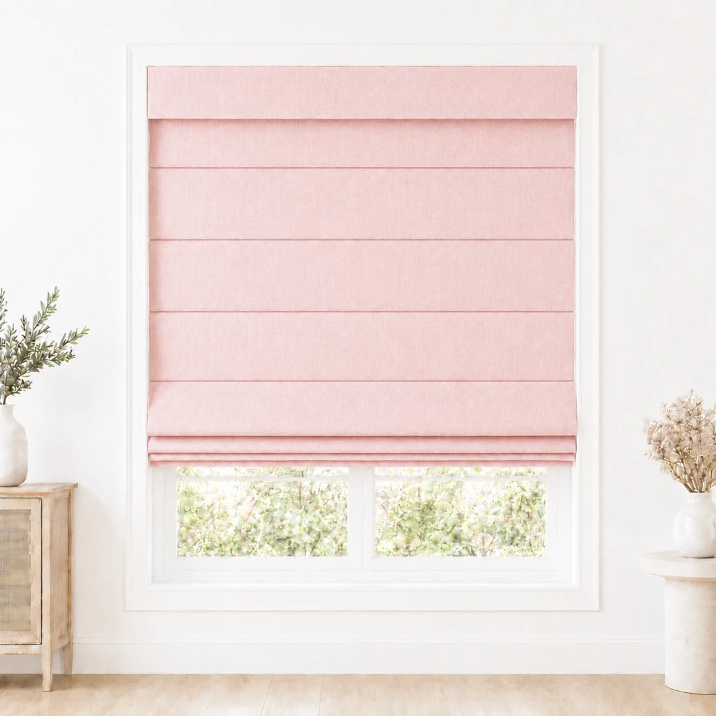 Custom Light Filtering Roman Shade color option Pink Lemonade (#1908-19) by Fredesigner