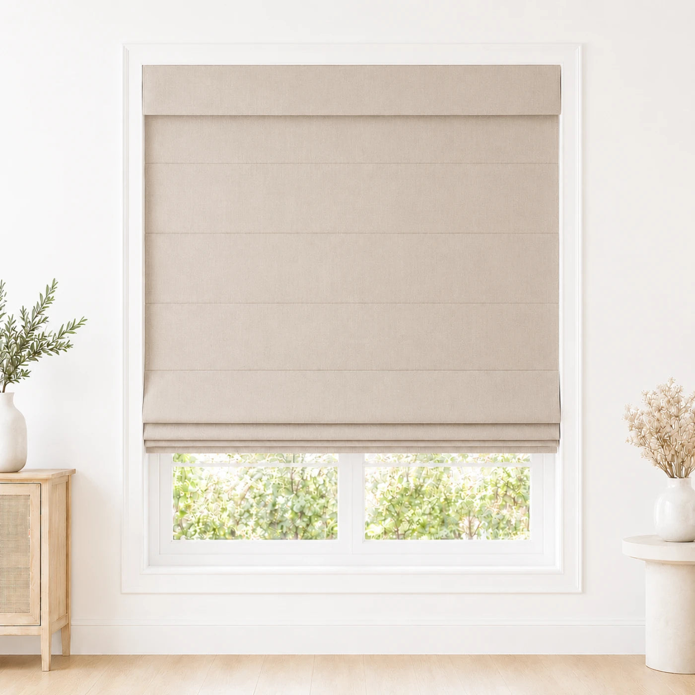Custom Light Filtering Roman Shade color option Pure Cashmere (#1908-15) by Fredesigner