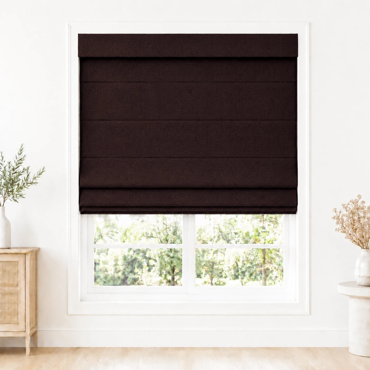 Custom Light Filtering Roman Shade color option Sepia Ebony (#1908-14) by Fredesigner