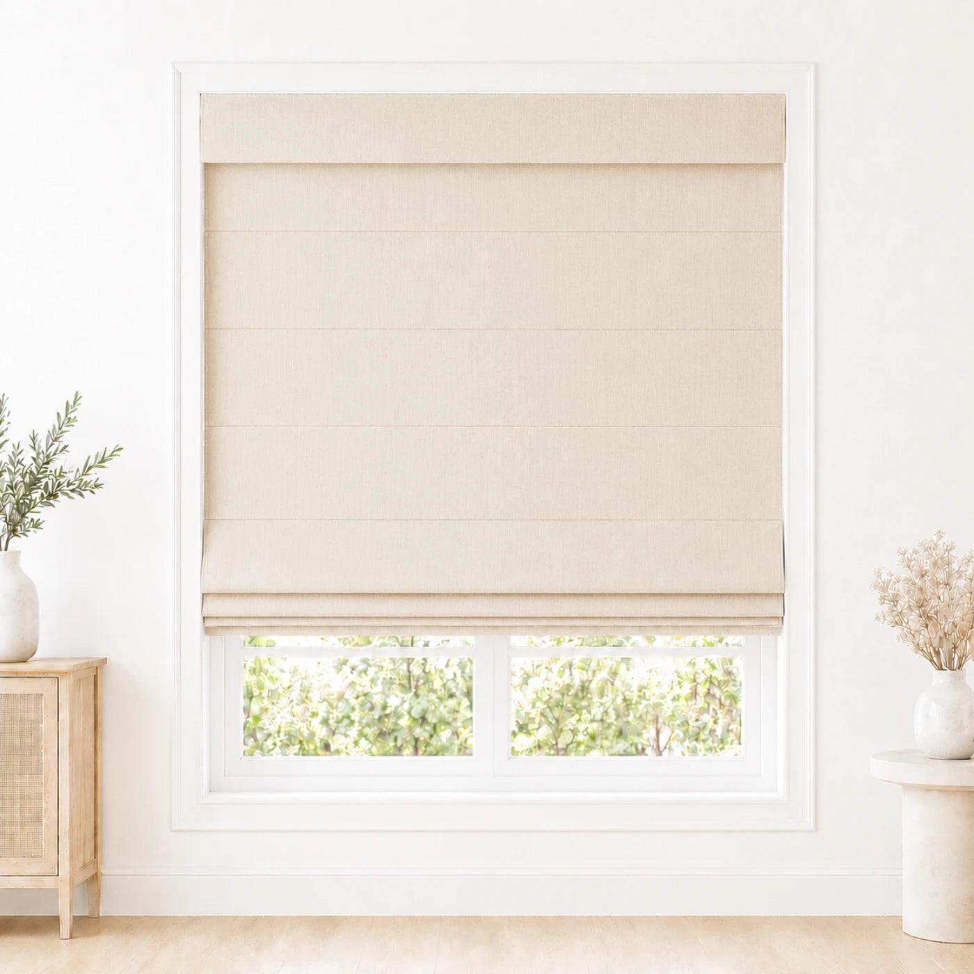 Custom Light Filtering Roman Shade color option Tapioca (#1908-7) by Fredesigner