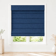 Jenna Linen Roman Shades & Blinds product color Deep Blue (