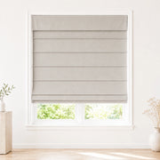 Jenna Linen Roman Shades & Blinds product color Greyish Beige (
