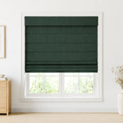Jenna Linen Roman Shades & Blinds product color Midnight Green(