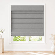 Jenna Linen Roman Shades & Blinds product color Steel Gray(