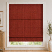 Custom Textured Sheer Roman Shade color option Firebrick (