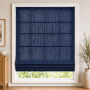 Custom Textured Sheer Roman Shade color option Navy Blue (