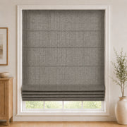 Custom Textured Sheer Roman Shade color option Oak Dim Gray (