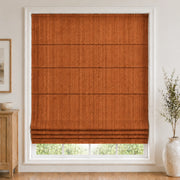 Custom Textured Sheer Roman Shade color option Orange Copper (