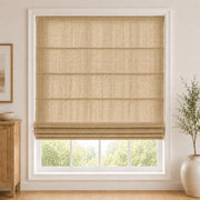 Custom Textured Sheer Roman Shade color option Tapioca (
