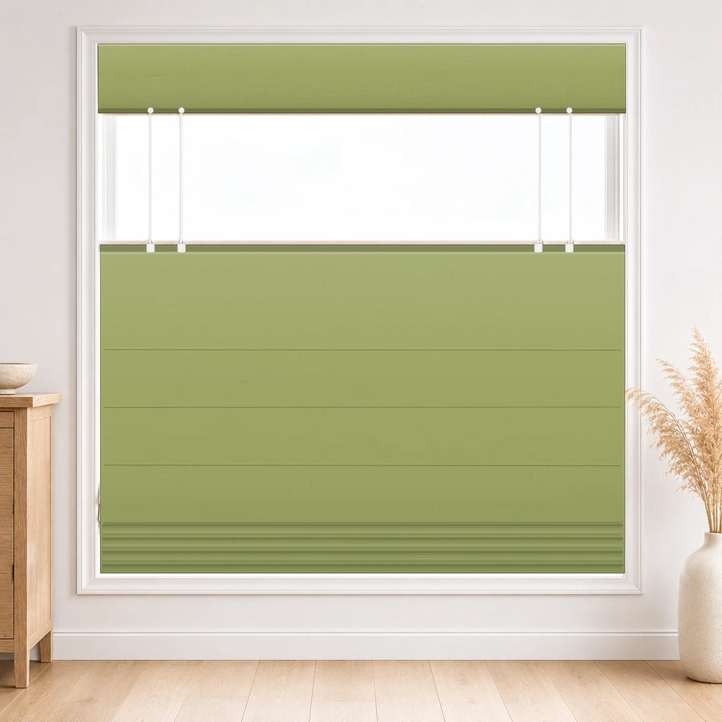 Custom Top Down Bottom Up Roman Shade color option Apple Green (#7084-20) by Fredesigner