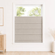 Jenna Linen Roman Shades & Blinds product color Greyish Beige (