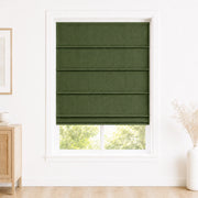 Jenna Linen Roman Shades & Blinds product color Hunter Green(